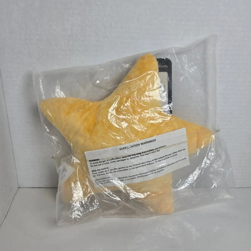 Vintage Fab Dog Macy's Yellow Star Dog Toy Plush Squeaky Toy New In Package